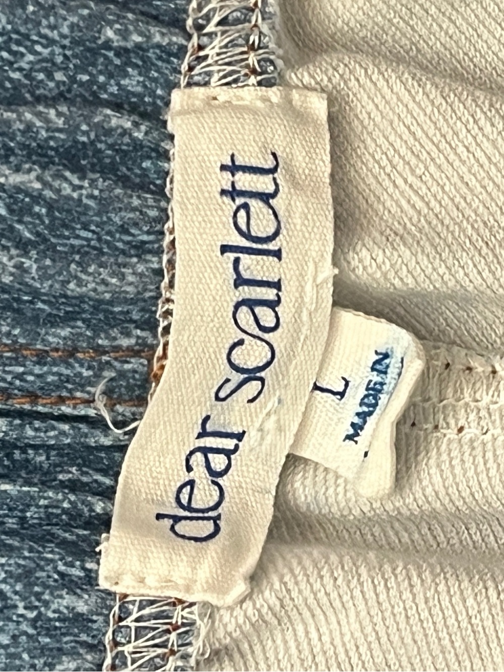 Dear Scarlett Zenim Bootcut Pull On Faux Denim Pants Blue Large - Picture 2 of 8